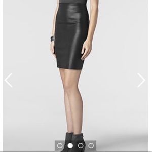 AllSaints Waxed Denim Pencil Skirt